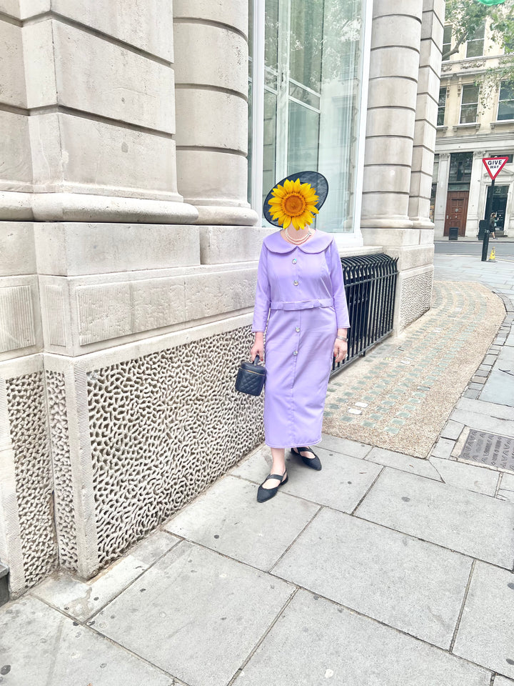 Oh si mignonne robe crayon à nœud lilas !