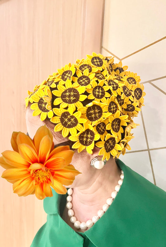 PRE-ORDER NEW: Sunflower turban hat!