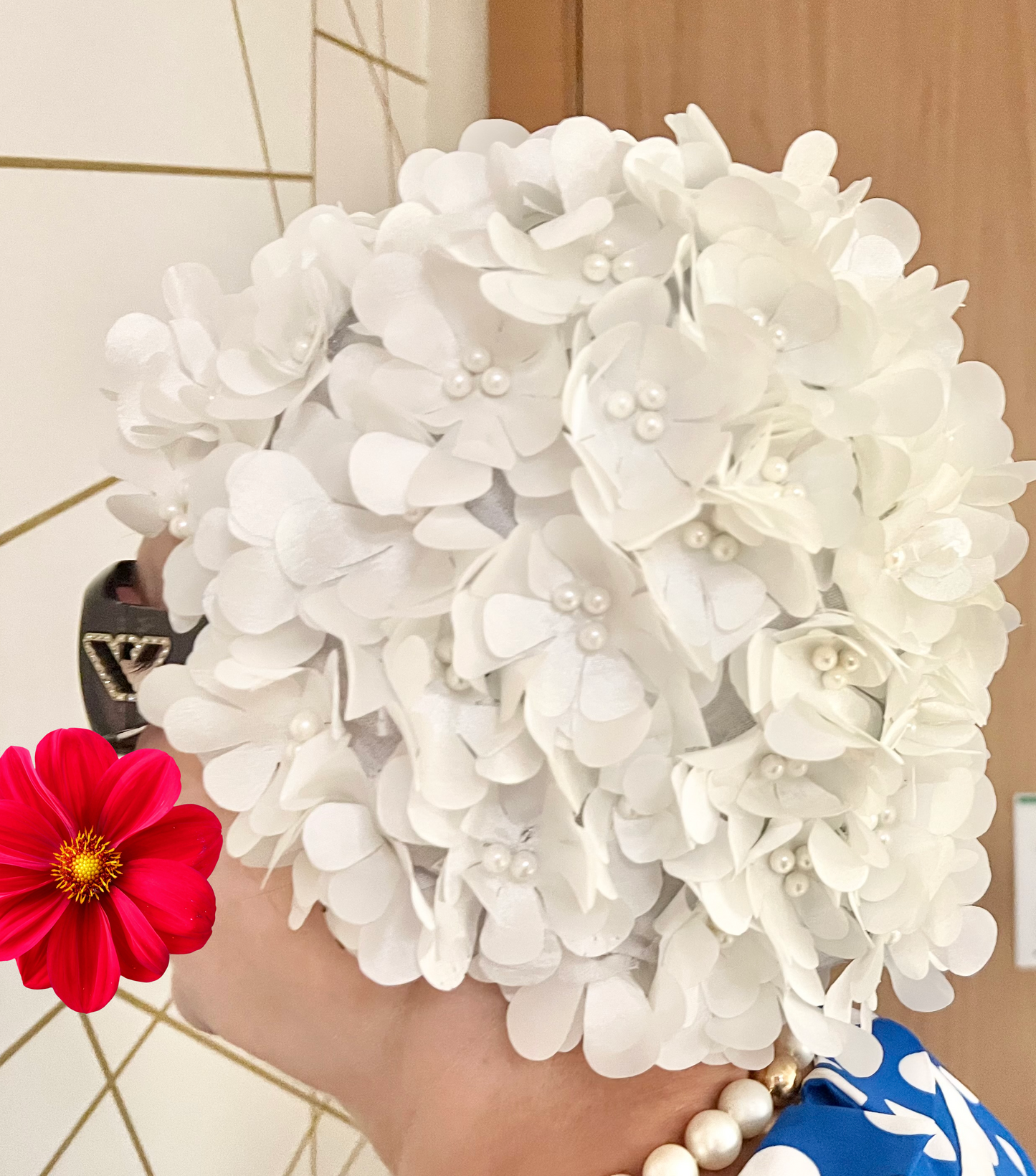 1. PRE-ORDER NEW: Beautiful white flower hat!